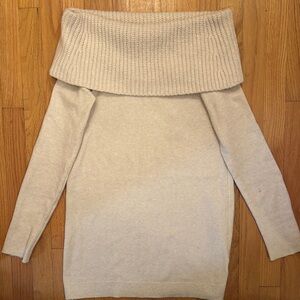 Express off the shoulder sweater, size XS, off white, new with tags